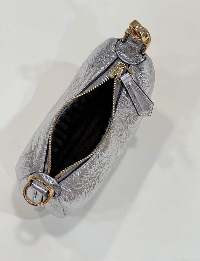Fendi Nano Fendigraphy Black Leather Charm 7AS089 Silver