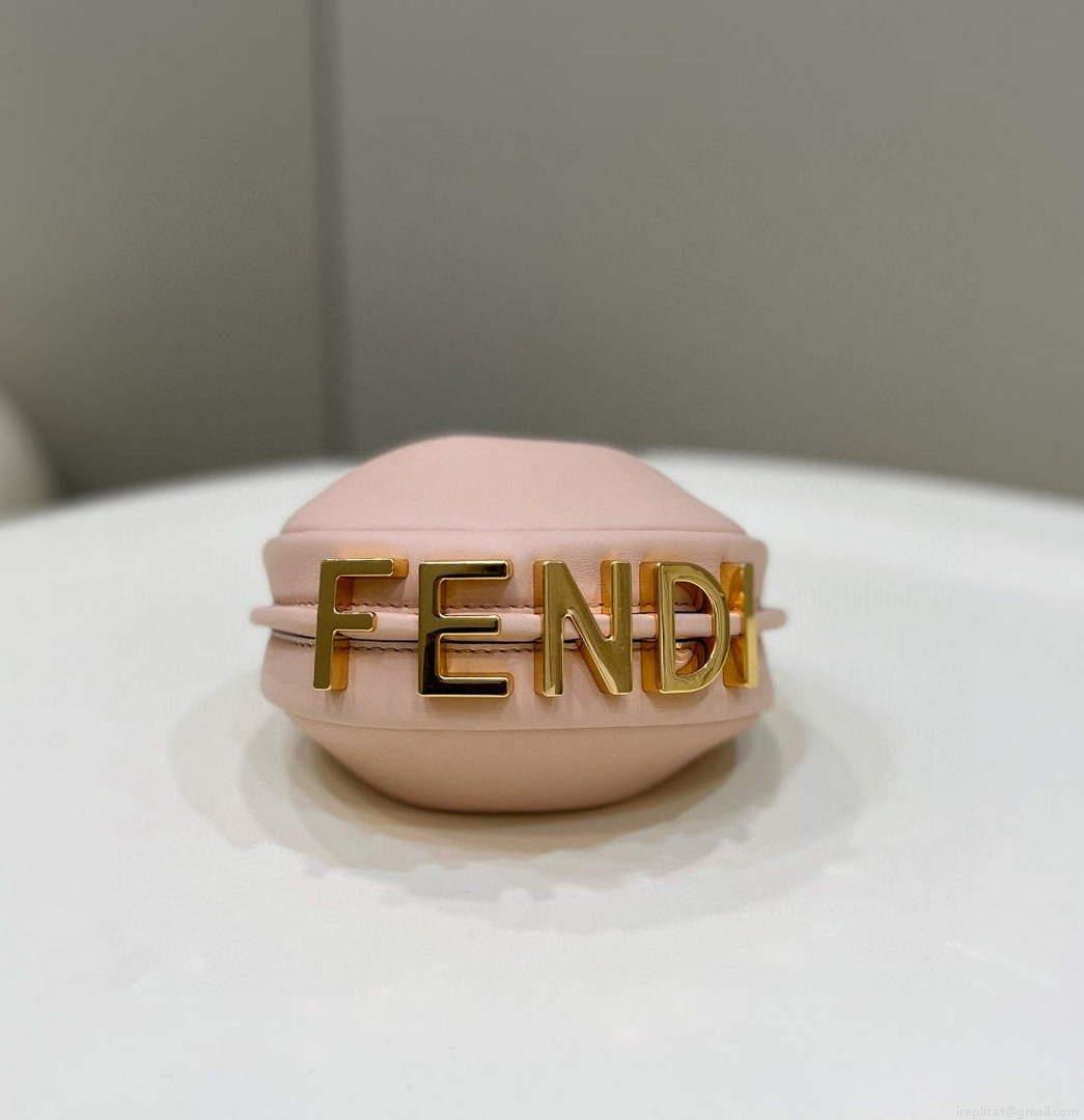 Fendi Nano Fendigraphy Black Leather Charm 7AS089 Pink
