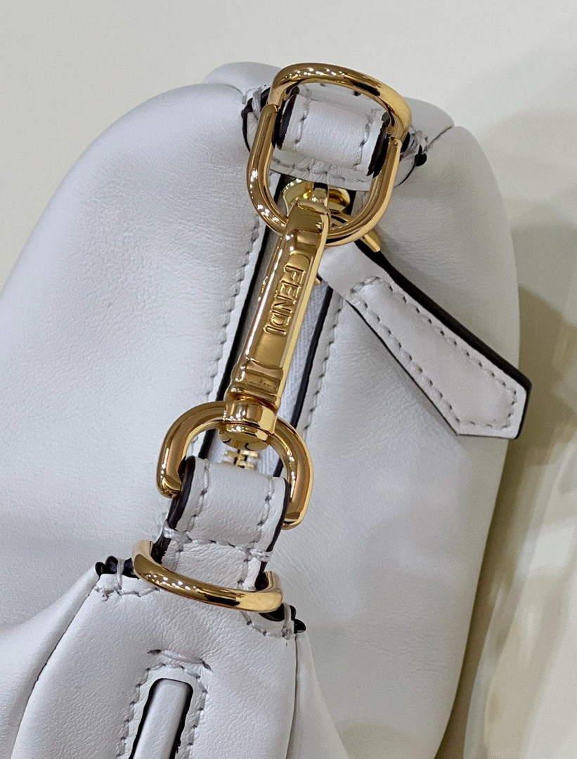 Fendi Nano Fendigraphy Black Leather Charm 7AS089 White