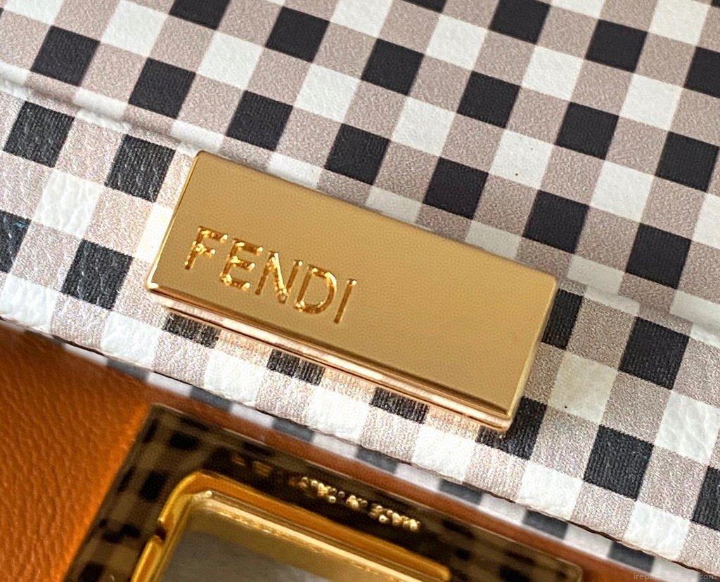 Fendi 8BN244 Peekaboo Iconic MINI Brown Leather 8315 Bag