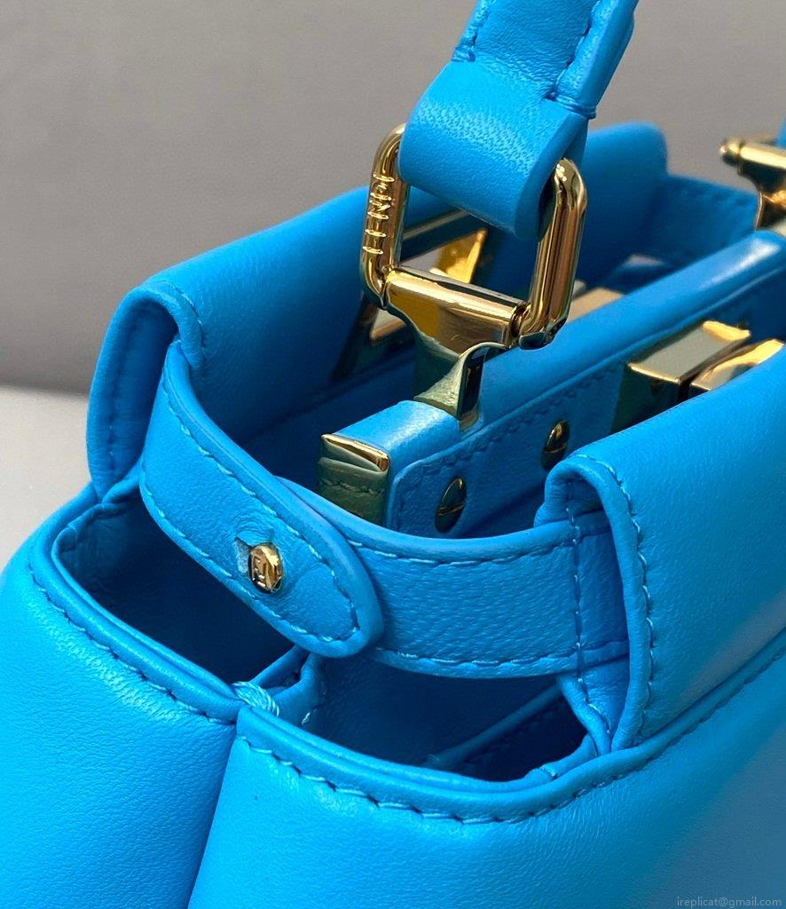 Fendi 8BN320 Peekaboo ICONIC XS Blue Nappa Leather 8328 Bag