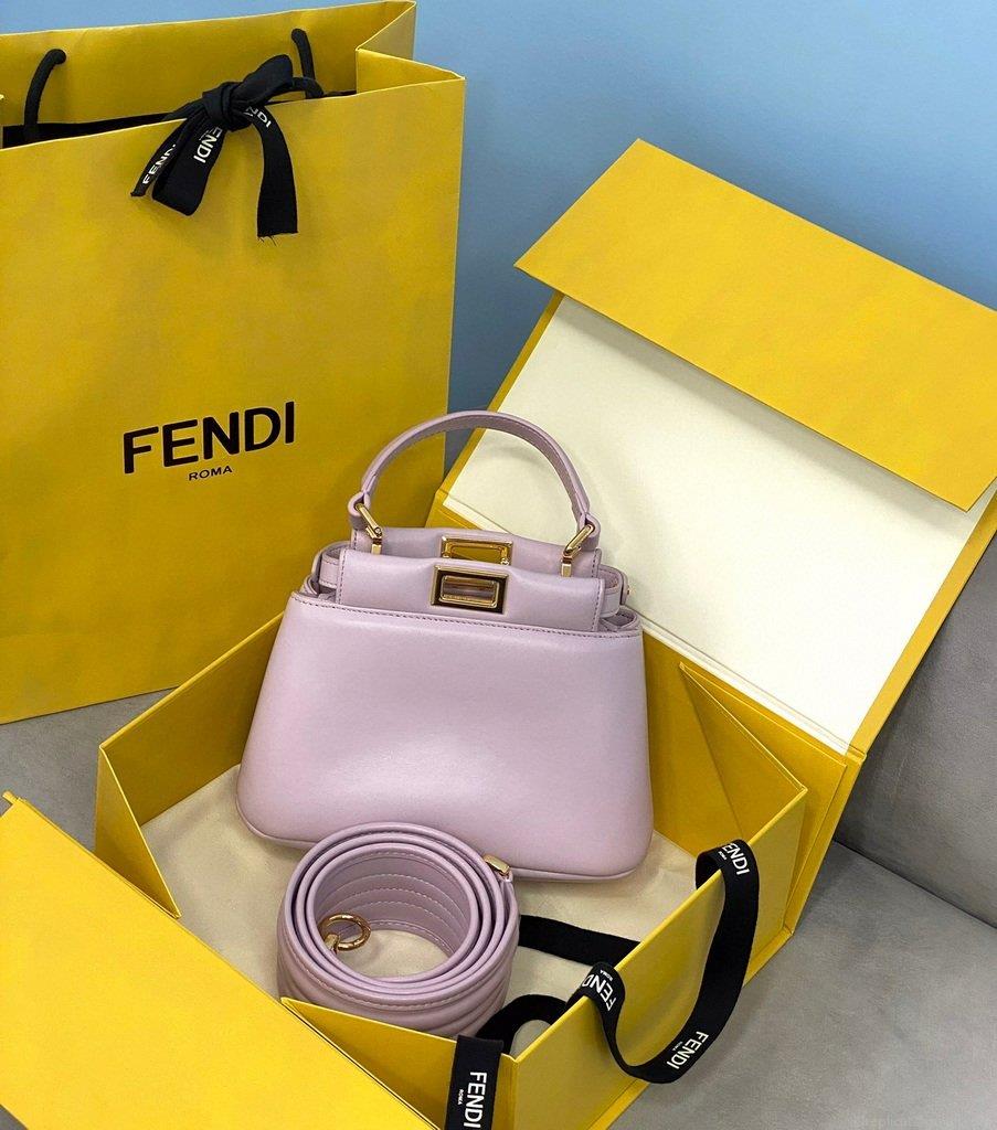 Fendi 8BN320 Peekaboo ICONIC XS Light Purple Nappa Leather 8328 Bag