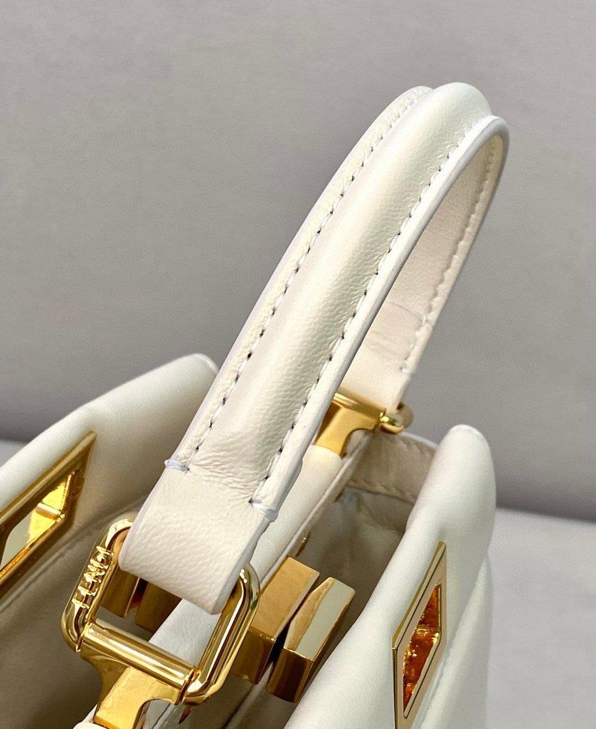 Fendi 8BN320 Peekaboo ICONIC XS White Nappa Leather 8328 Bag