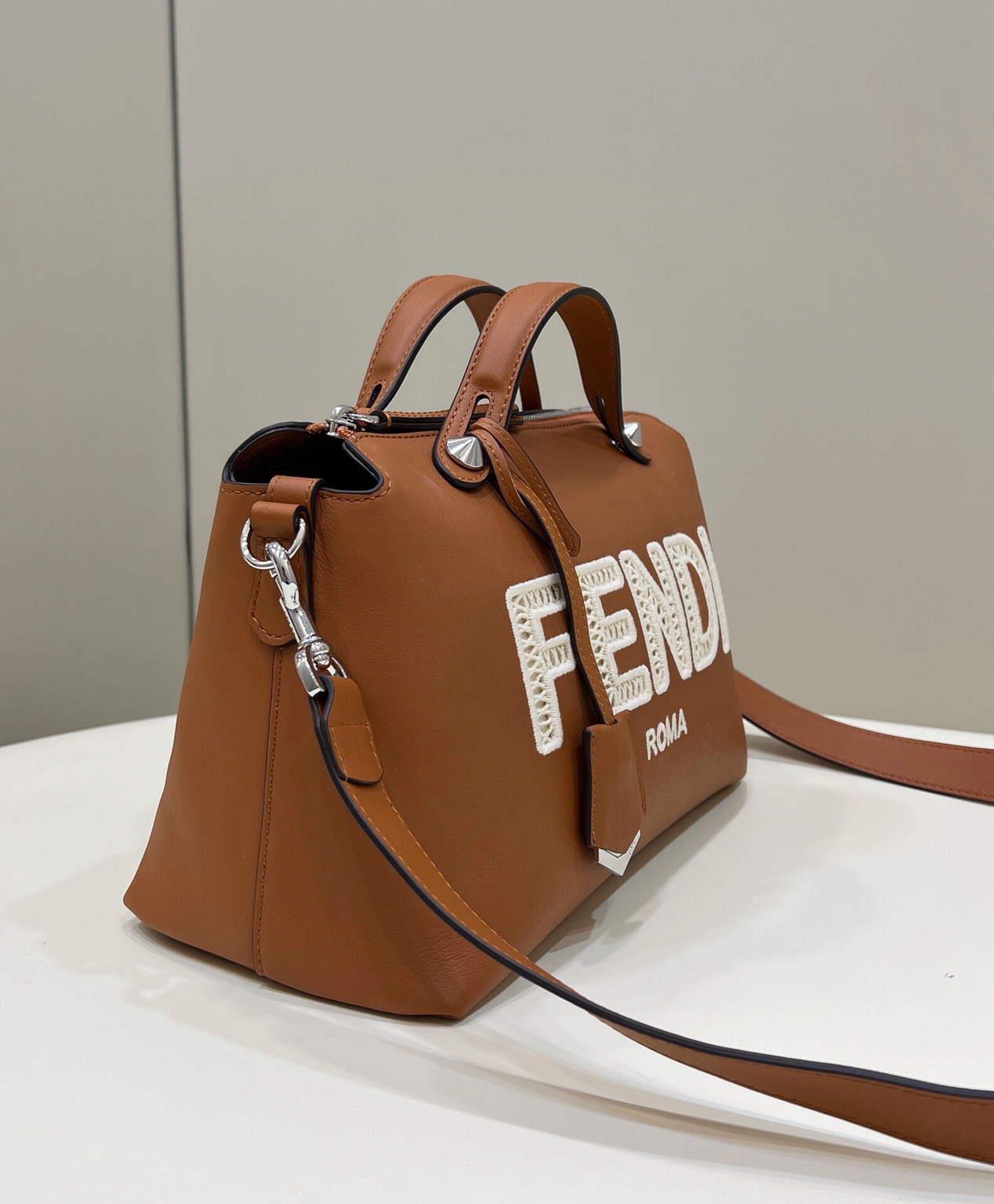 Fendi 8BL146 By The Way Medium Brown leather Boston Bag