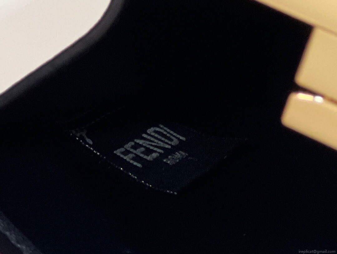 Fendi 8BN335 Peekaboo ISeeU Petite Padded Nappa Leather Bag Black