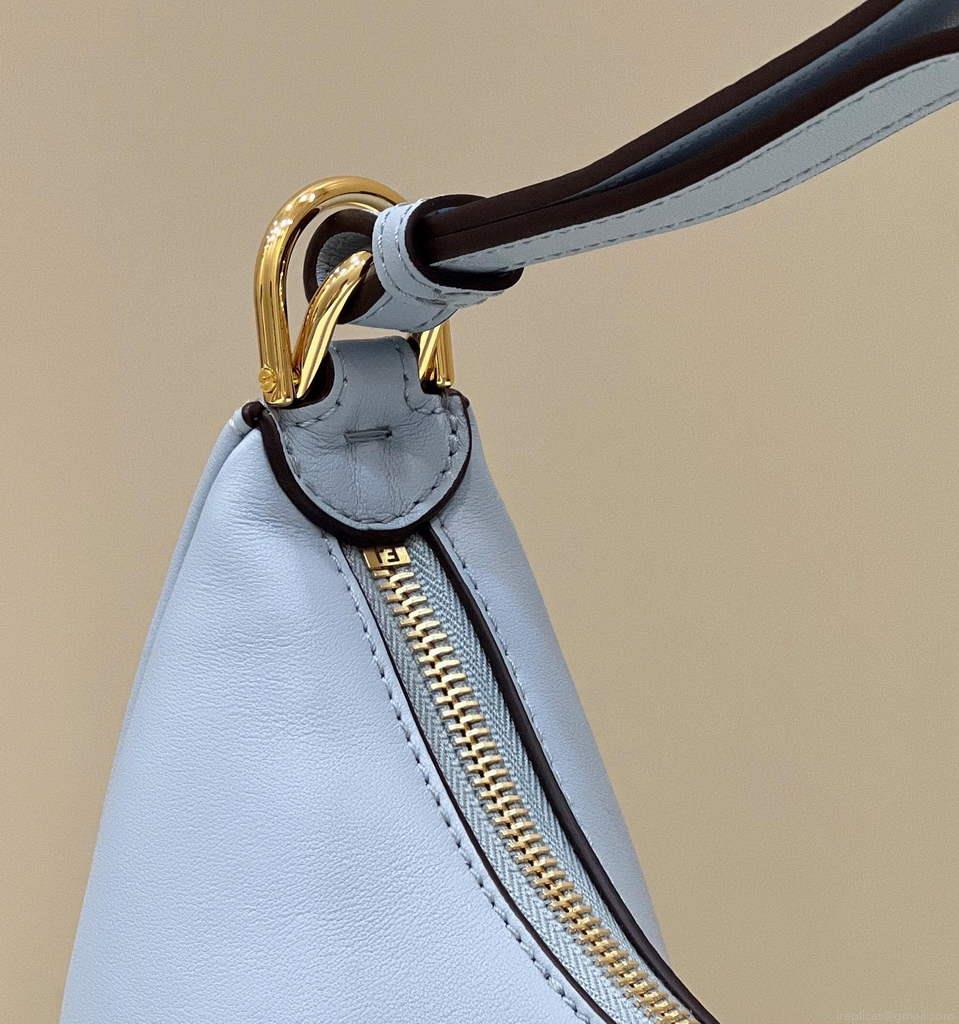 Fendi 8BR798 Fendigraphy Small Light blue leather bag