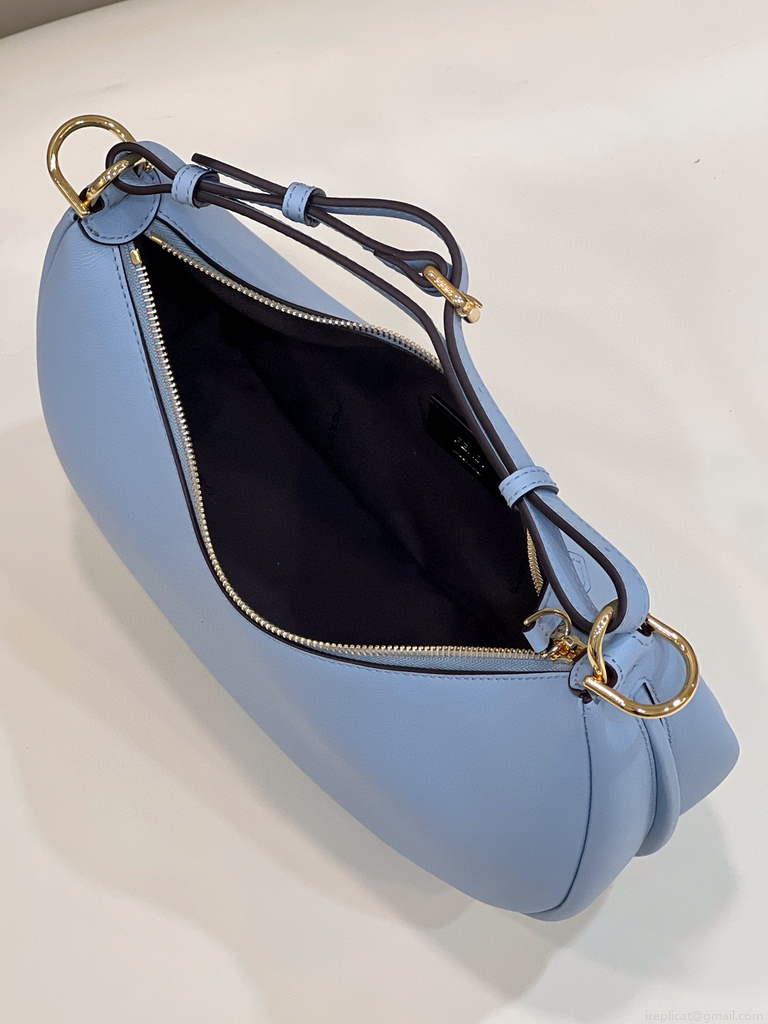 Fendi 8BR798 Fendigraphy Small Light blue leather bag