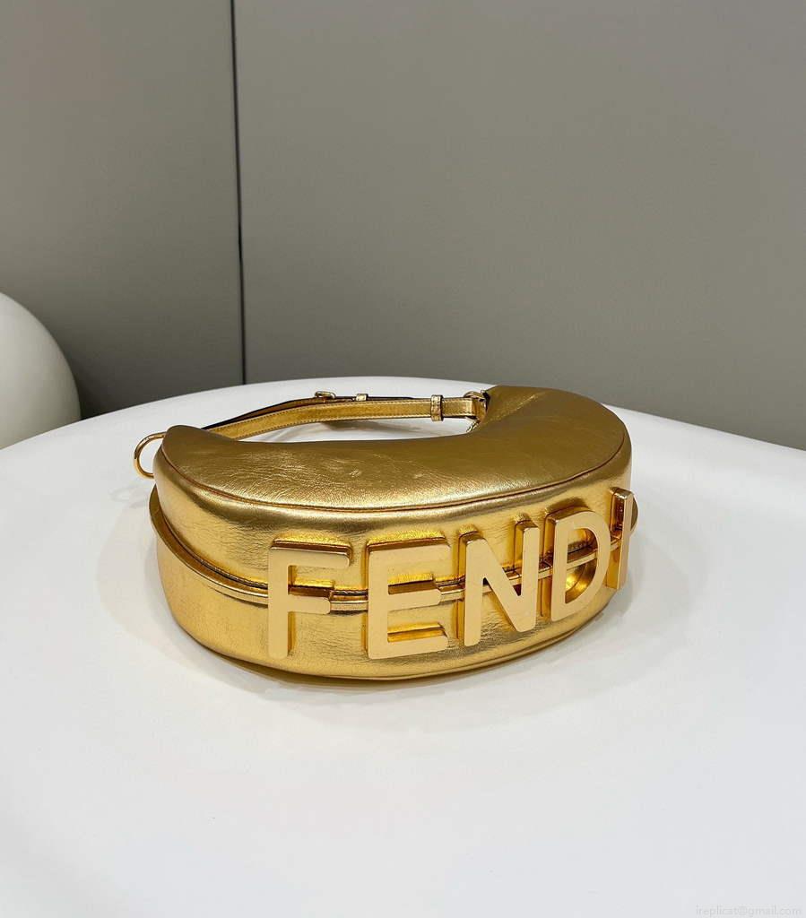 Fendi 8BR798 Fendigraphy Small Gold leather bag