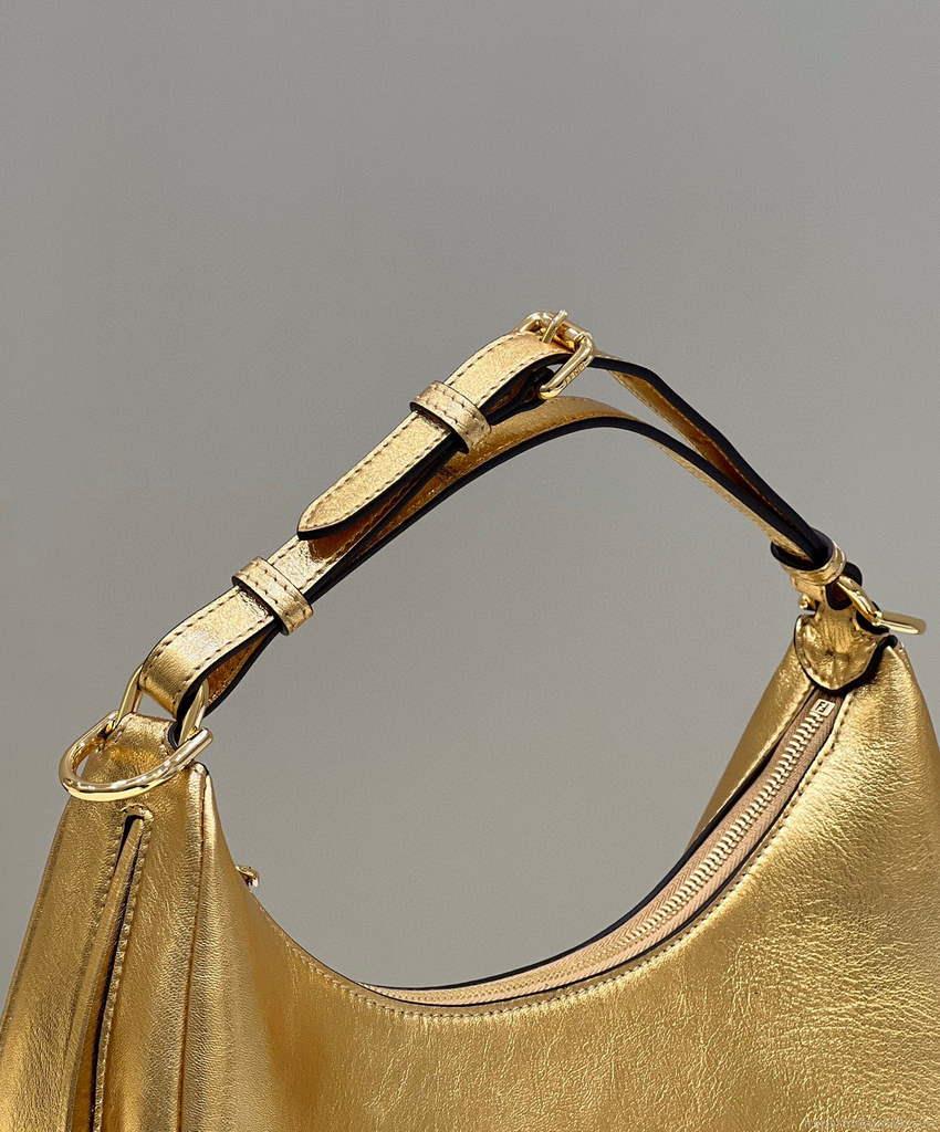Fendi 8BR798 Fendigraphy Small Gold leather bag