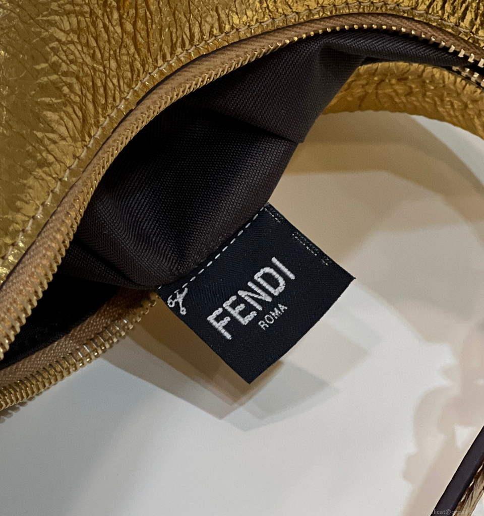 Fendi 8BR799 Fendigraphy Medium Gold laminated leather bag