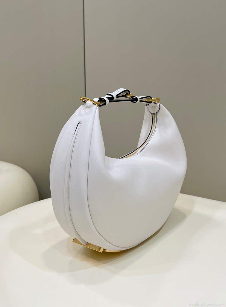 Fendi 8BR799 Fendigraphy Medium White laminated leather bag