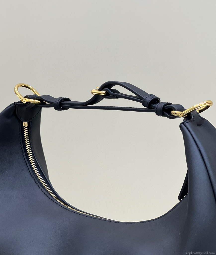 Fendi 8BR799 Fendigraphy Medium Black laminated leather bag