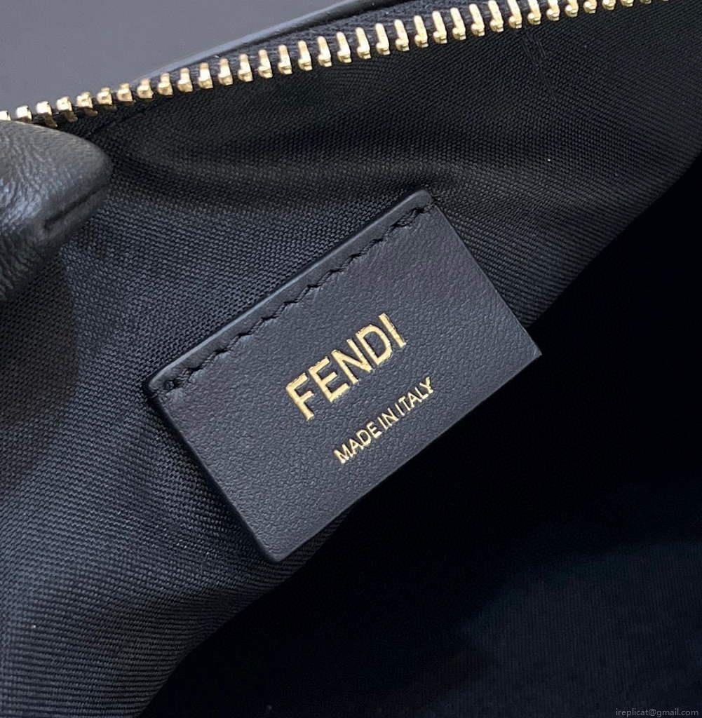 Fendi 8BR799 Fendigraphy Medium Black laminated leather bag