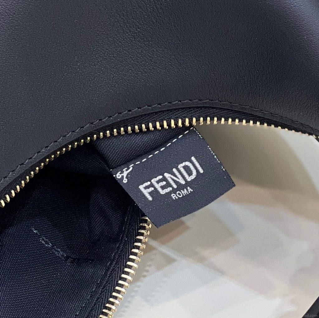 Fendi 8BR799 Fendigraphy Medium Black laminated leather bag
