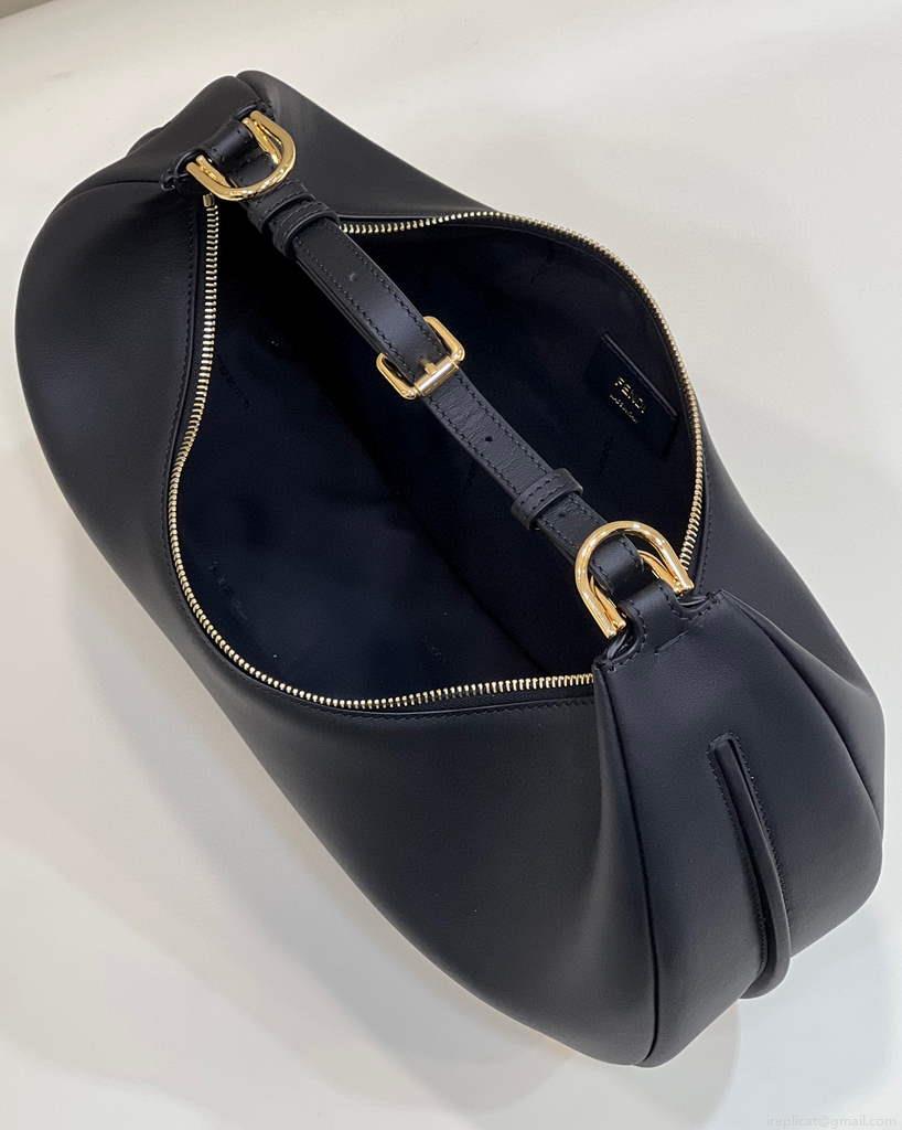 Fendi 8BR799 Fendigraphy Medium Black laminated leather bag