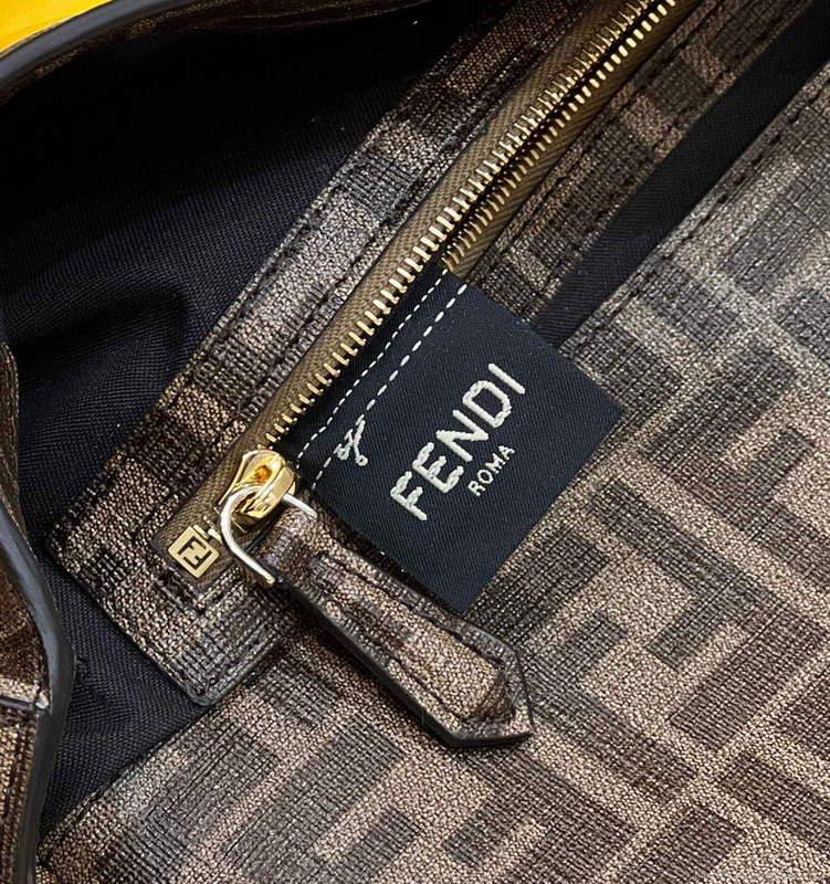 Fendi 8BR600 Baguette FF Glazed Fabric Bag With Inlay