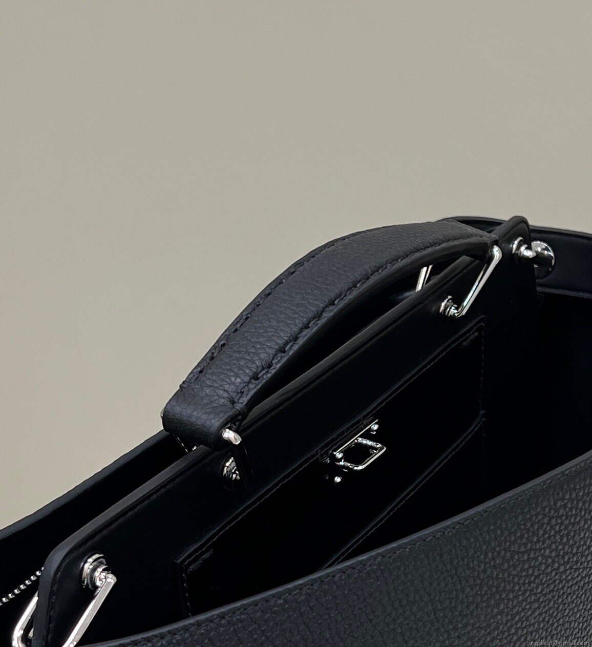 Fendi 7VA529 Peekaboo ISeeU Medium Black Leather Bag
