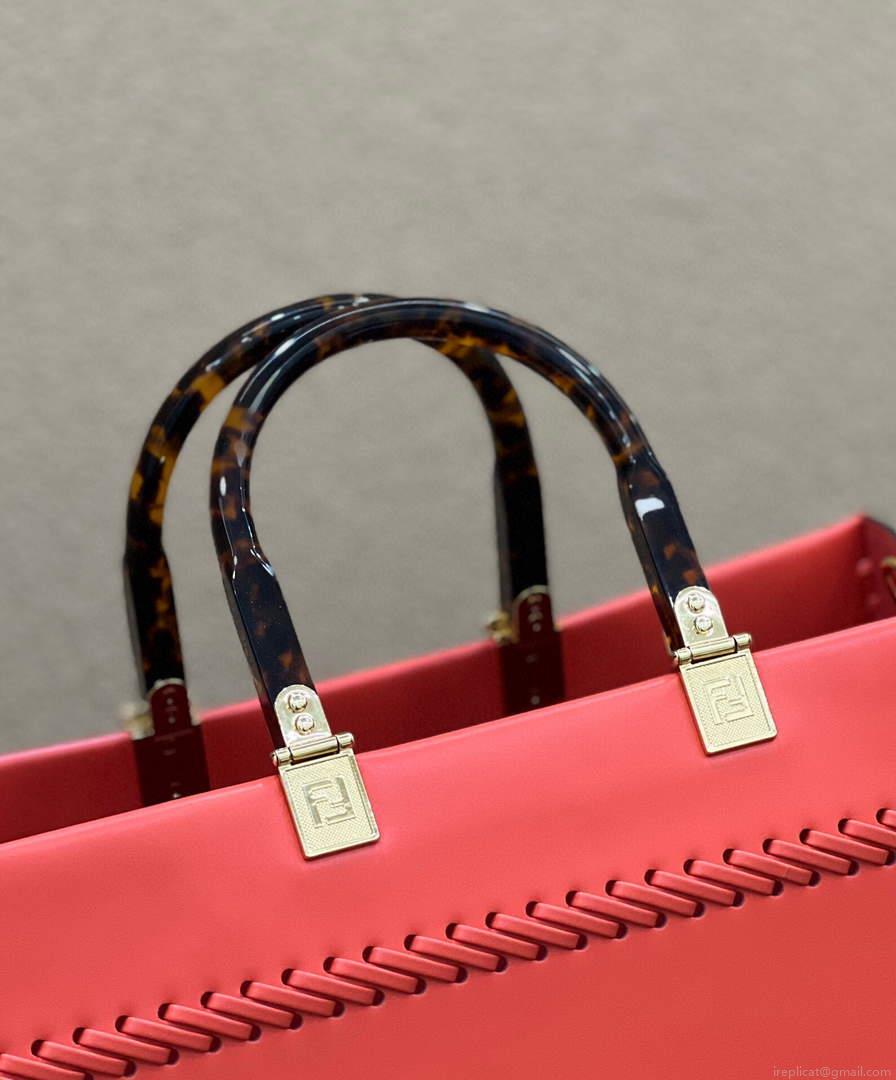 Fendi 8BH386 Sunshine Medium Fuchsia Leather Shopper Bag 8535 Multicolour