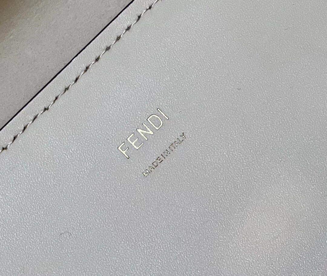 Fendi 8BH386 Sunshine Medium Fuchsia Leather Shopper Bag 8535 White