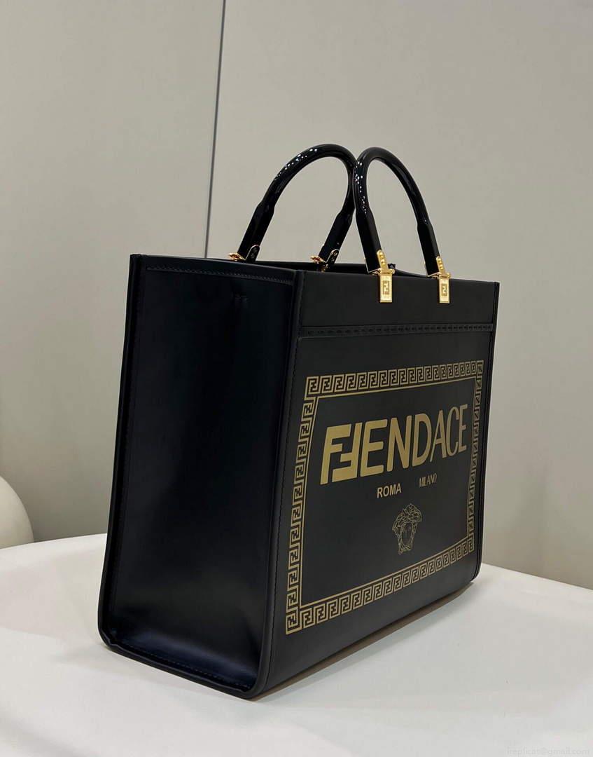 Fendi 8BH386 Sunshine Medium Tote Bag Black