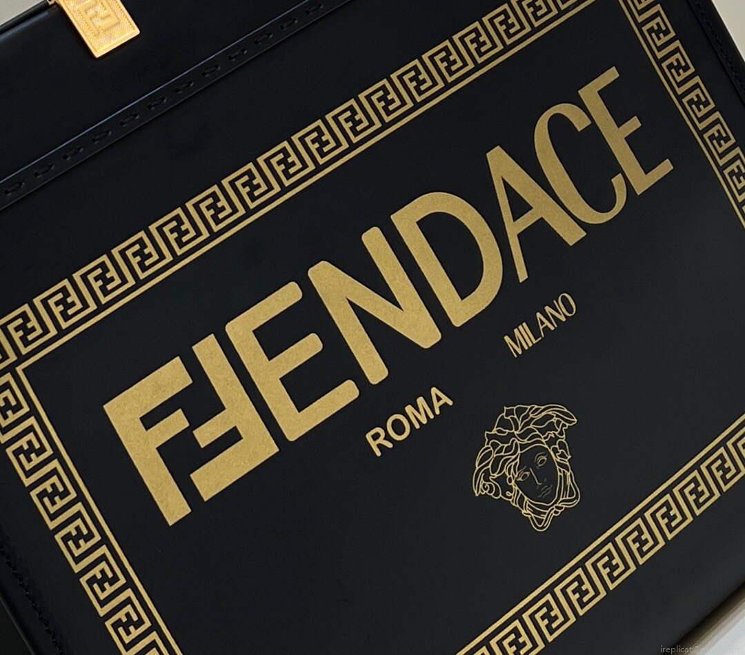 Fendi 8BH386 Sunshine Medium Tote Bag Black