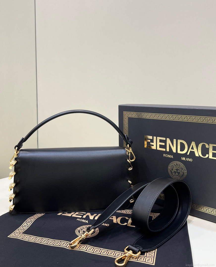 Fendi 8BR801 Baguette Brooch Bag Black