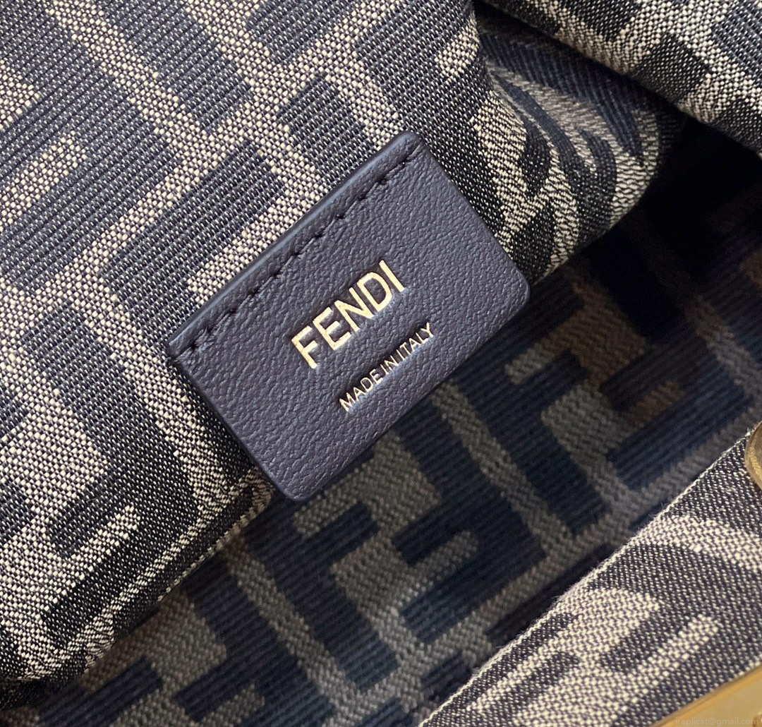 Fendi 8BP127 FENDI FIRST Medium Light Blue leather bag