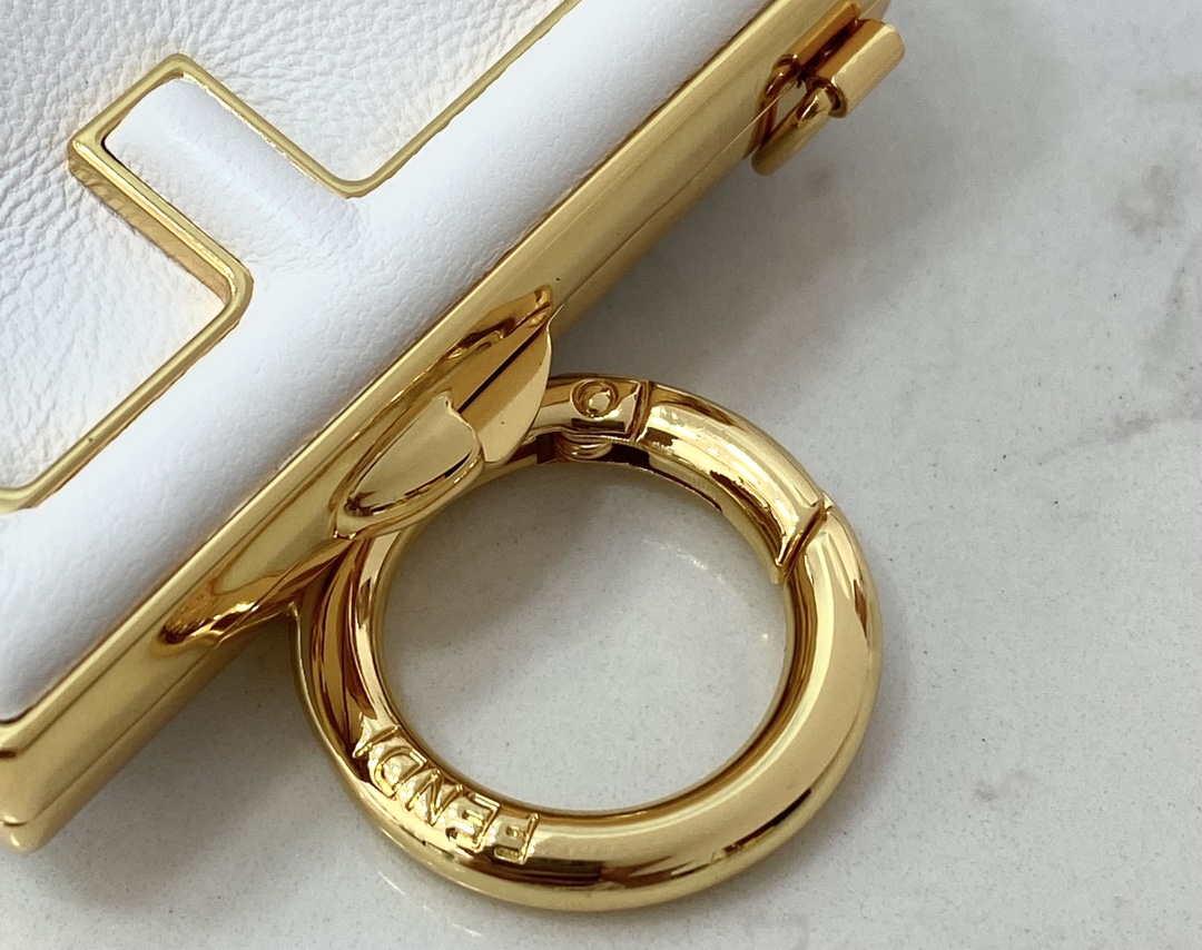 Fendi 7AS051 Nano Fendi First Charm Charm in White nappa leather