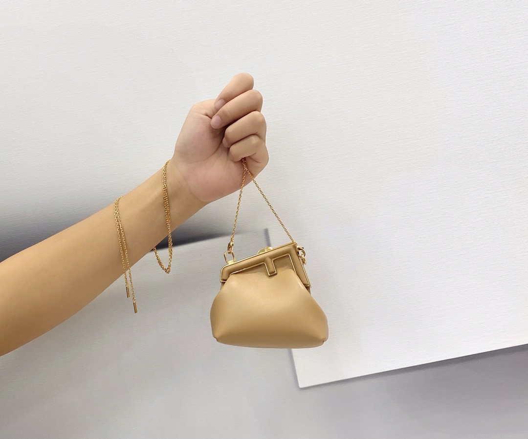 Fendi 7AS051 Nano Fendi First Charm Charm in Apricot nappa leather