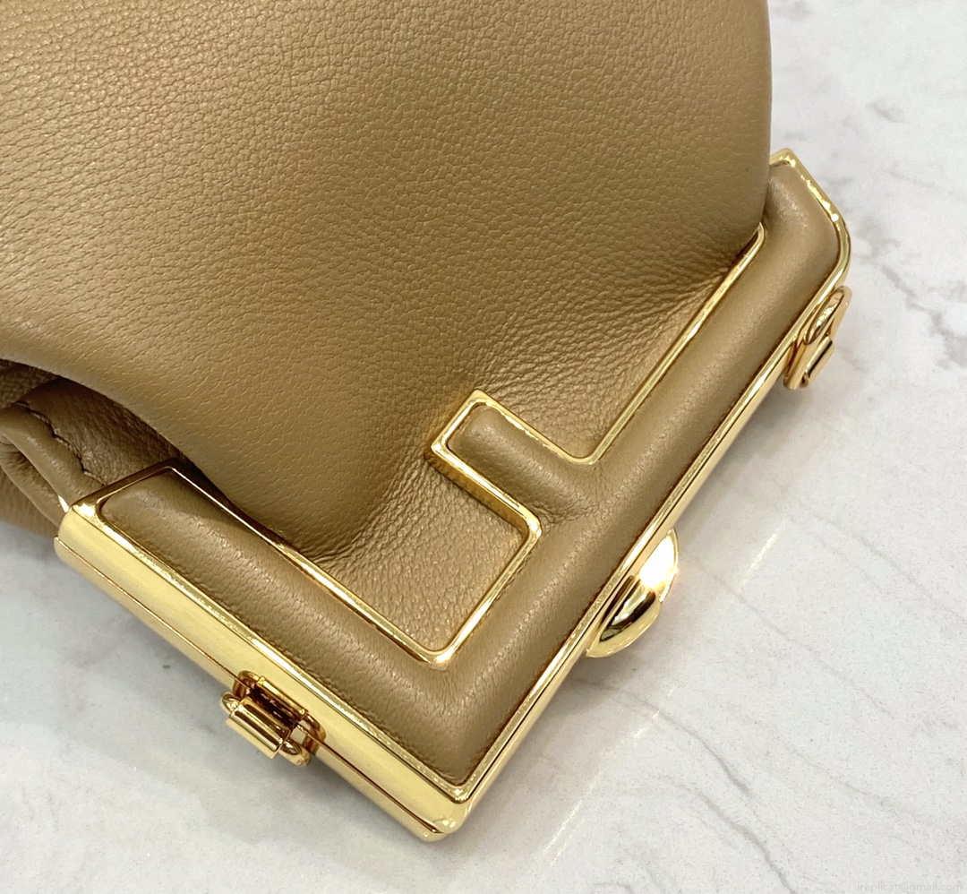 Fendi 7AS051 Nano Fendi First Charm Charm in Apricot nappa leather