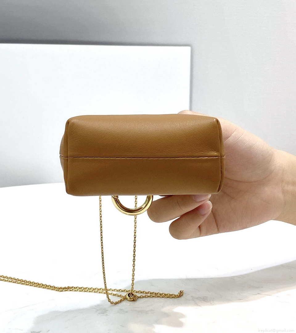 Fendi 7AS051 Nano Fendi First Charm Charm in Brown nappa leather