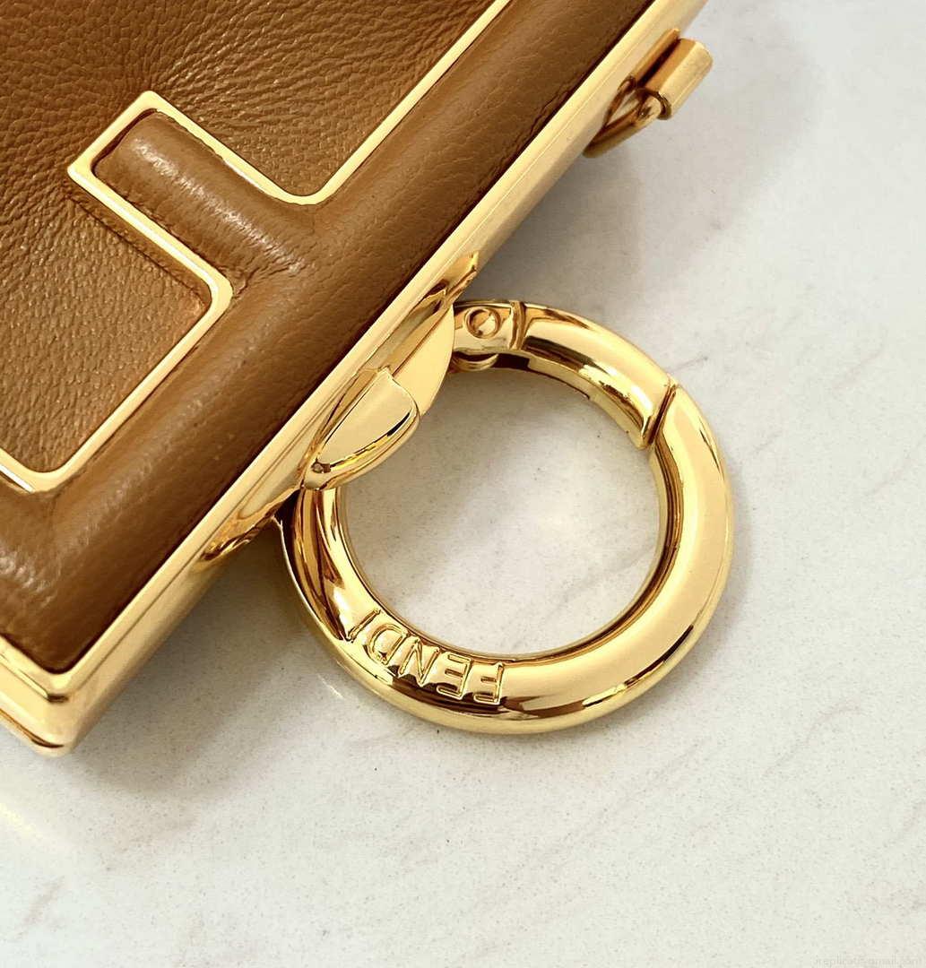Fendi 7AS051 Nano Fendi First Charm Charm in Brown nappa leather