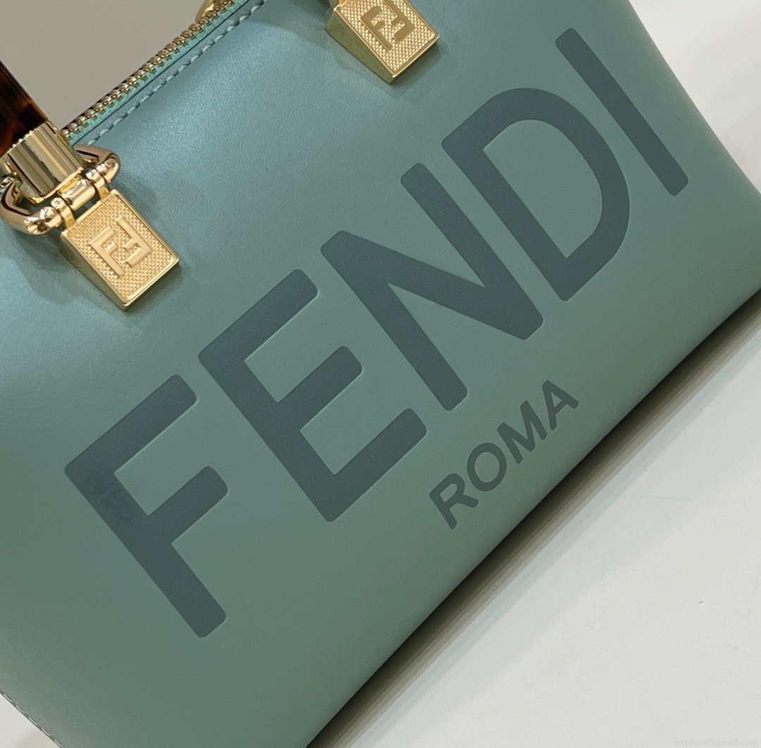 Fendi 8BS067 By The Way Mini Small Boston bag in mint green leather