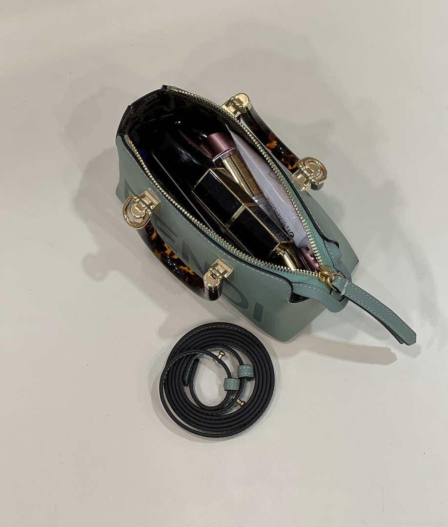Fendi 8BS067 By The Way Mini Small Boston bag in mint green leather