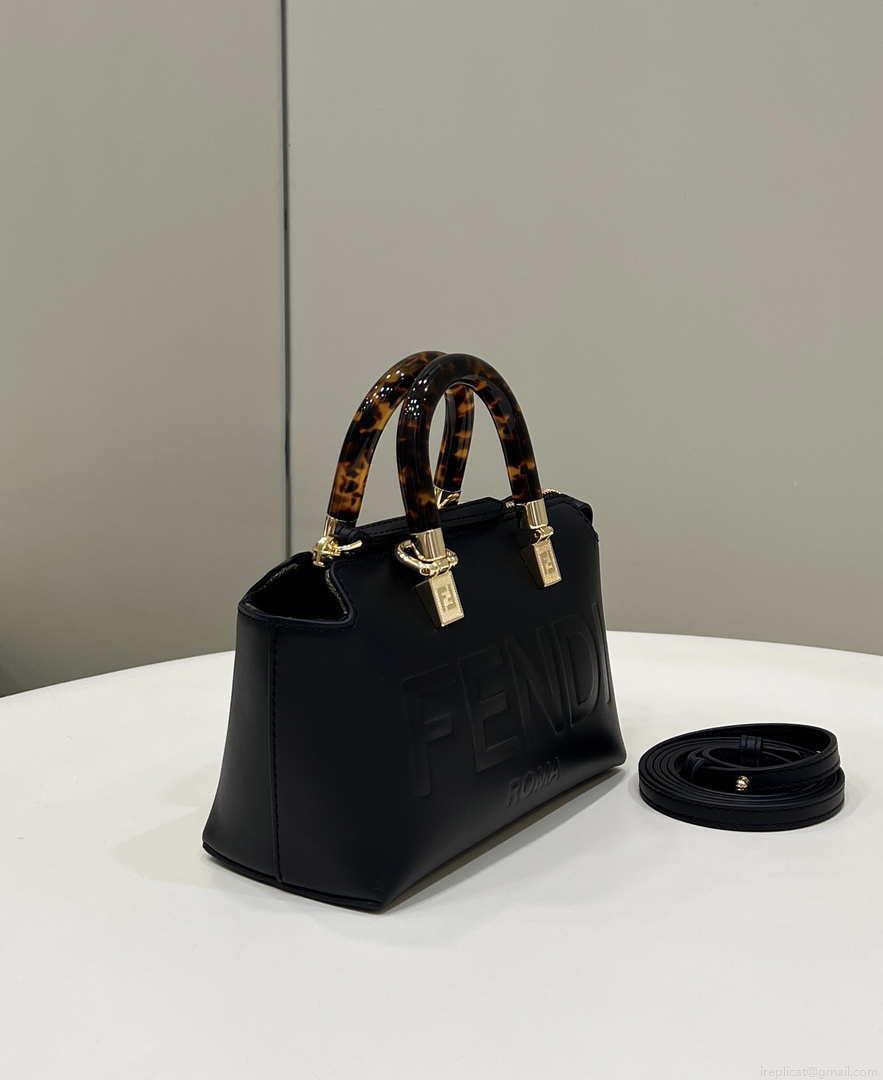 Fendi 8BS067 By The Way Mini Small Boston bag in mint Black leather