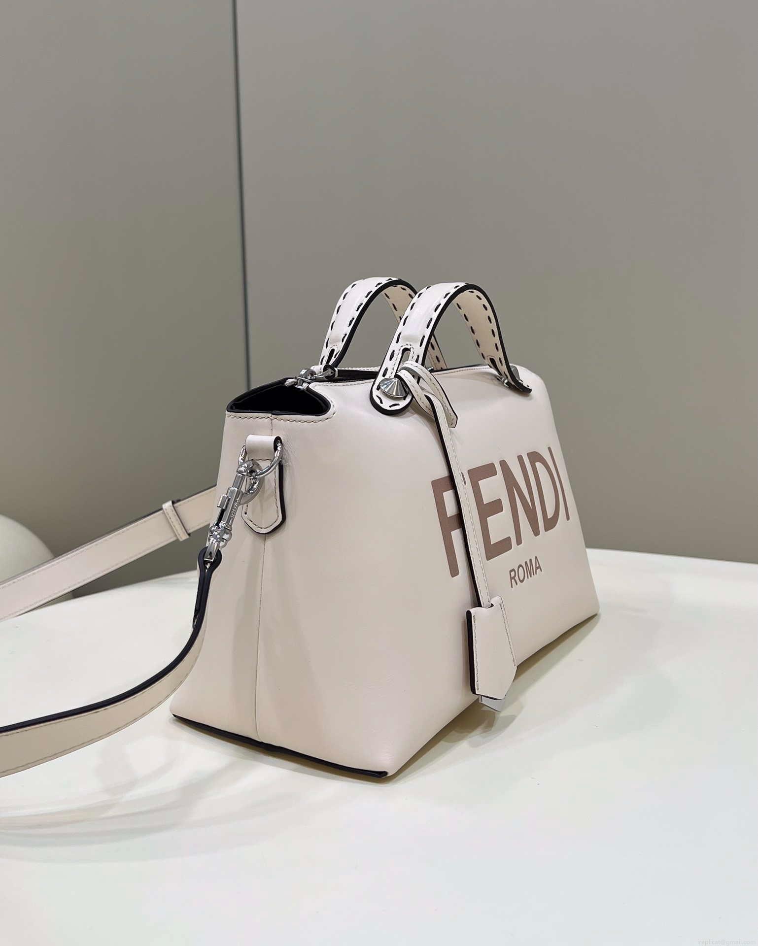 Fendi 8BL146 By The Way Medium White leather Boston bag