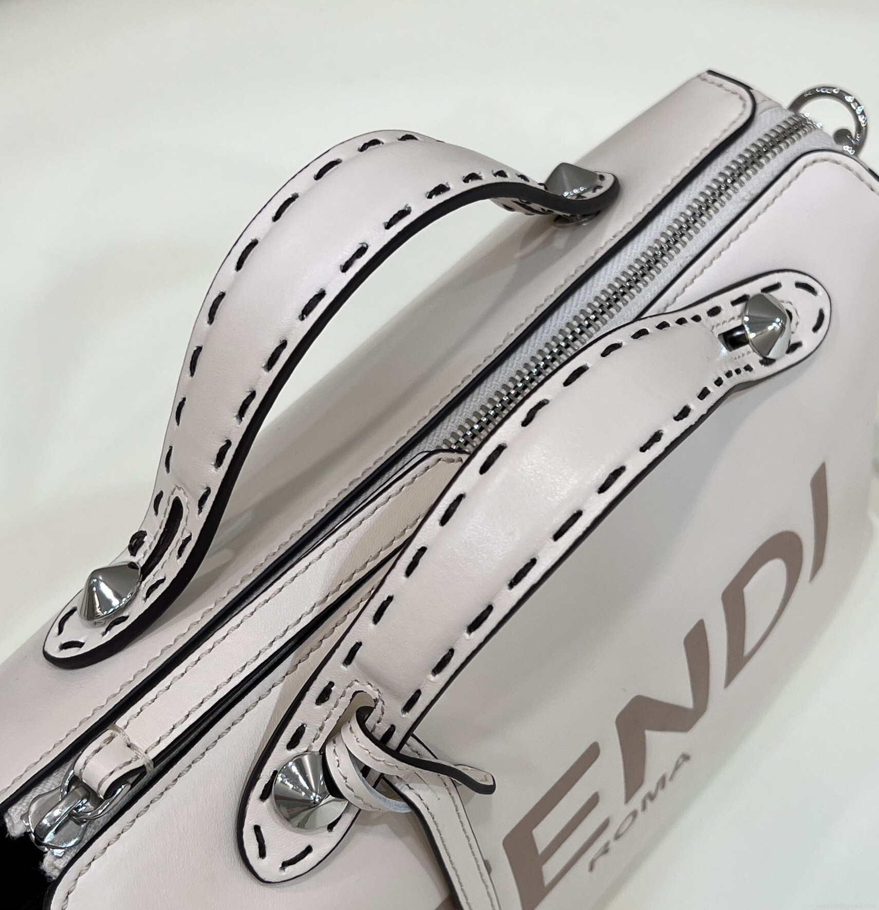 Fendi 8BL146 By The Way Medium White leather Boston bag
