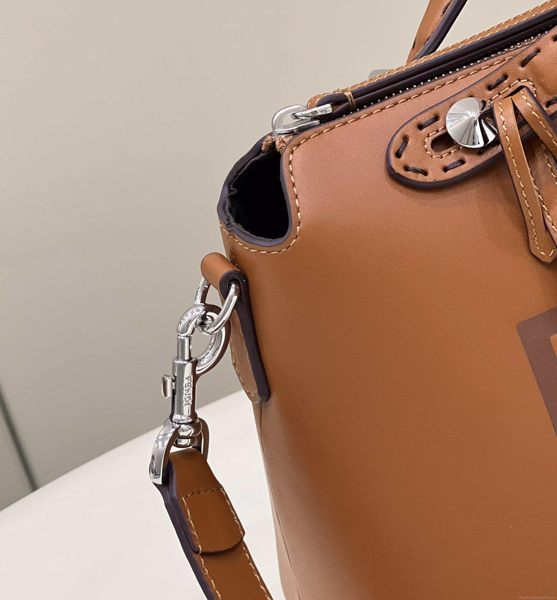 Fendi 8BL146 By The Way Medium Brown leather Boston bag