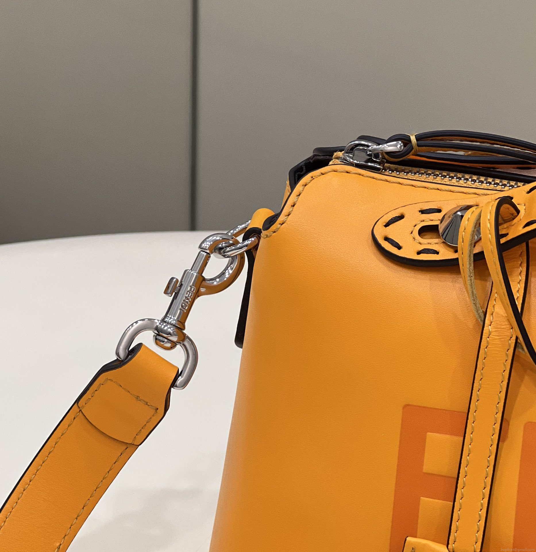 Fendi 8BL146 By The Way Medium Orange leather Boston bag