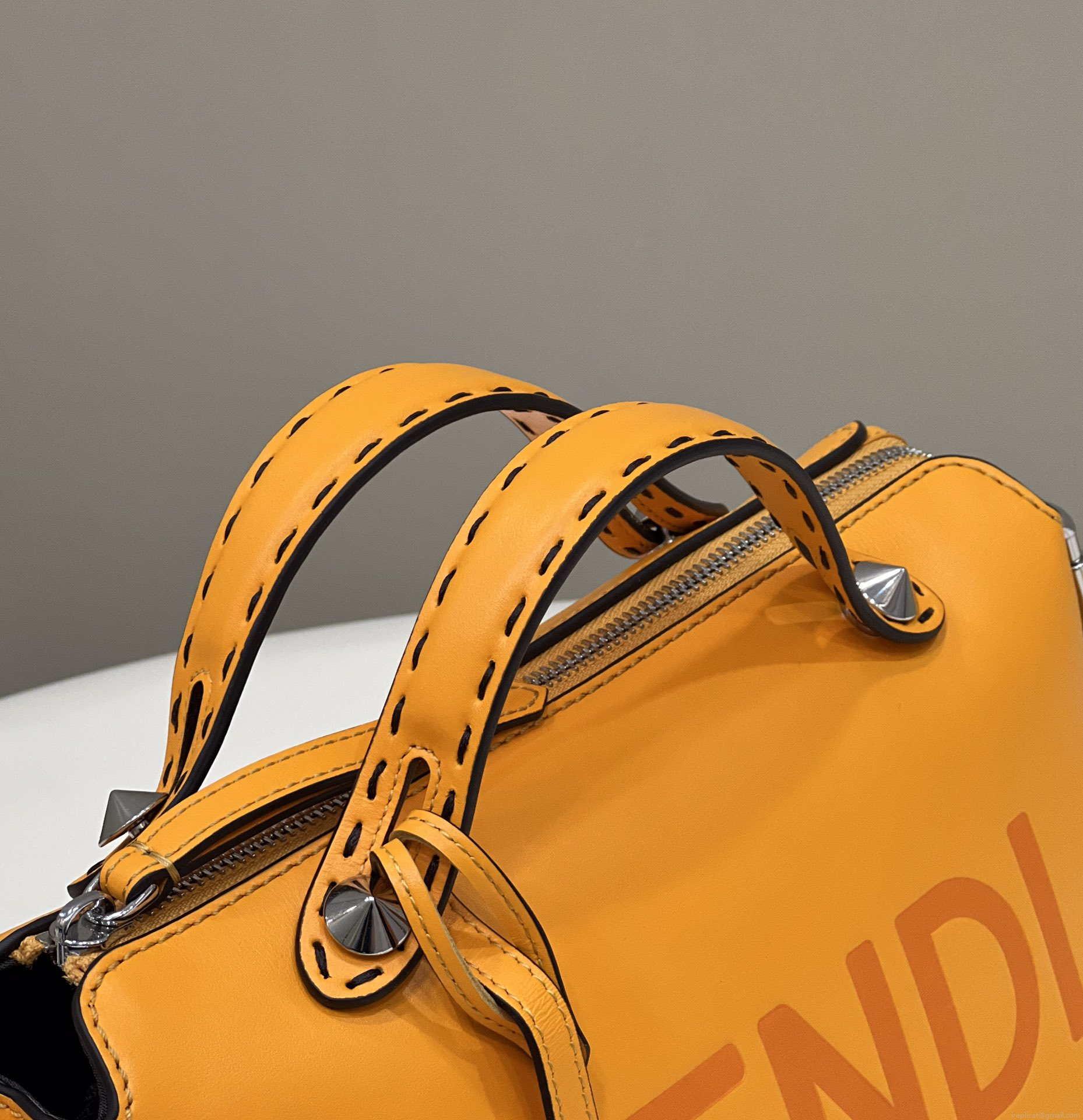 Fendi 8BL146 By The Way Medium Orange leather Boston bag