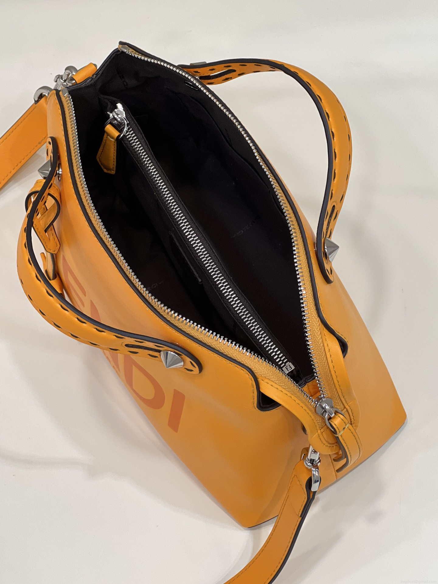 Fendi 8BL146 By The Way Medium Orange leather Boston bag