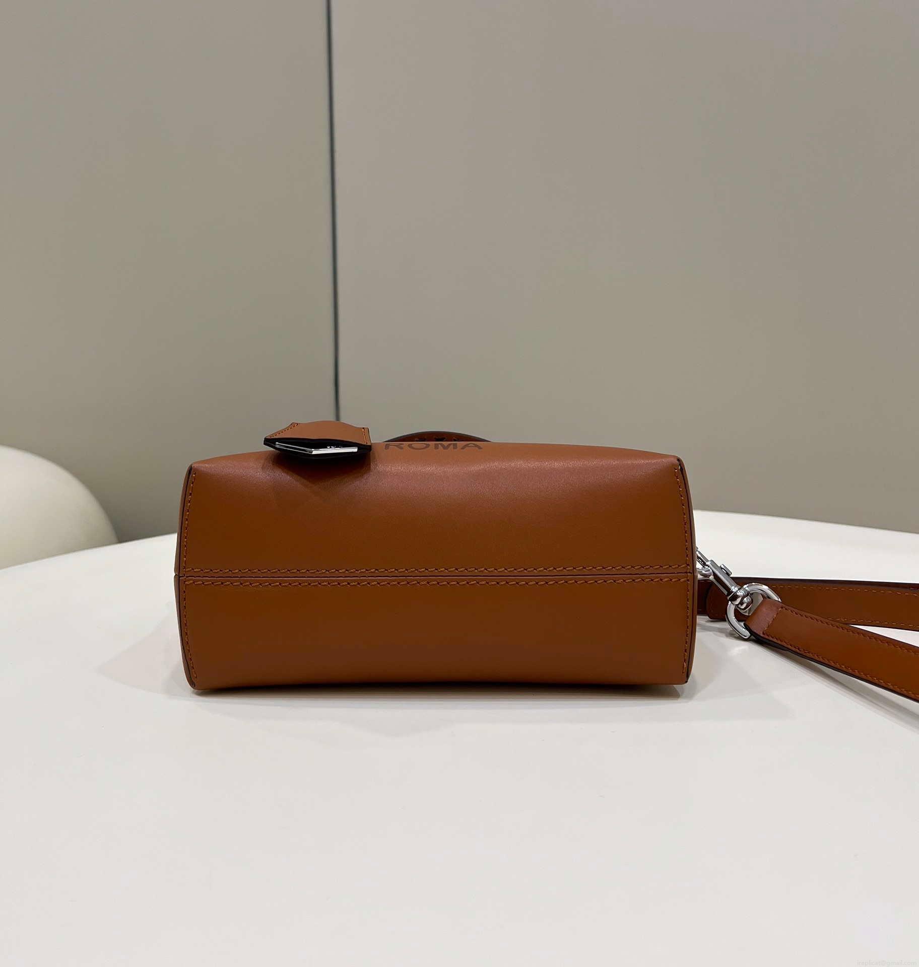 Fendi 8BL145 By The Way Mini Brown leather small Boston bag