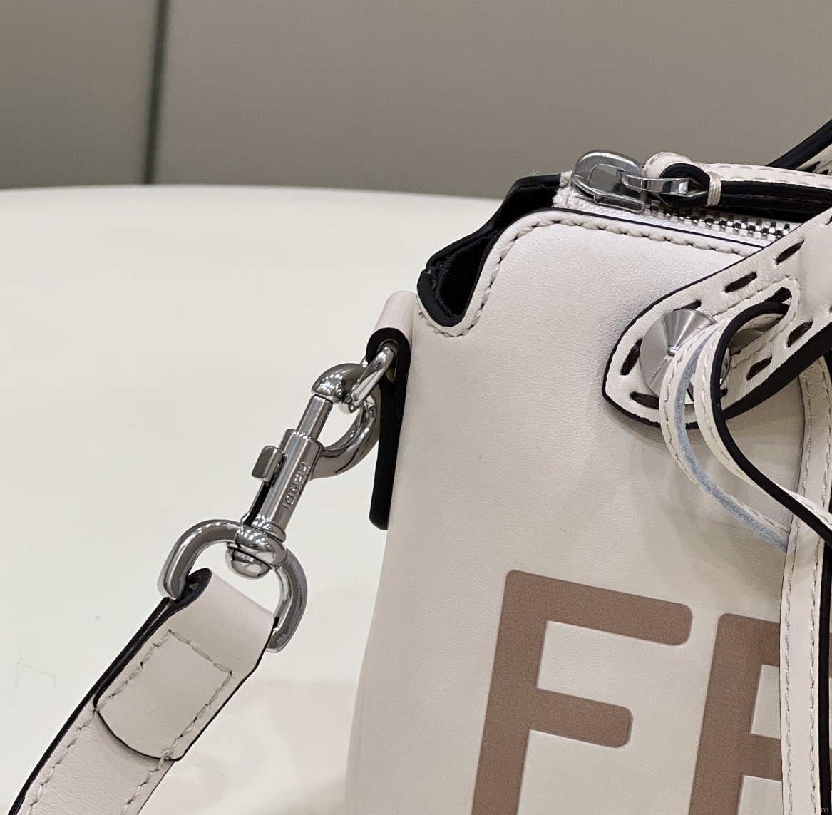 Fendi 8BL145 By The Way Mini White leather small Boston bag