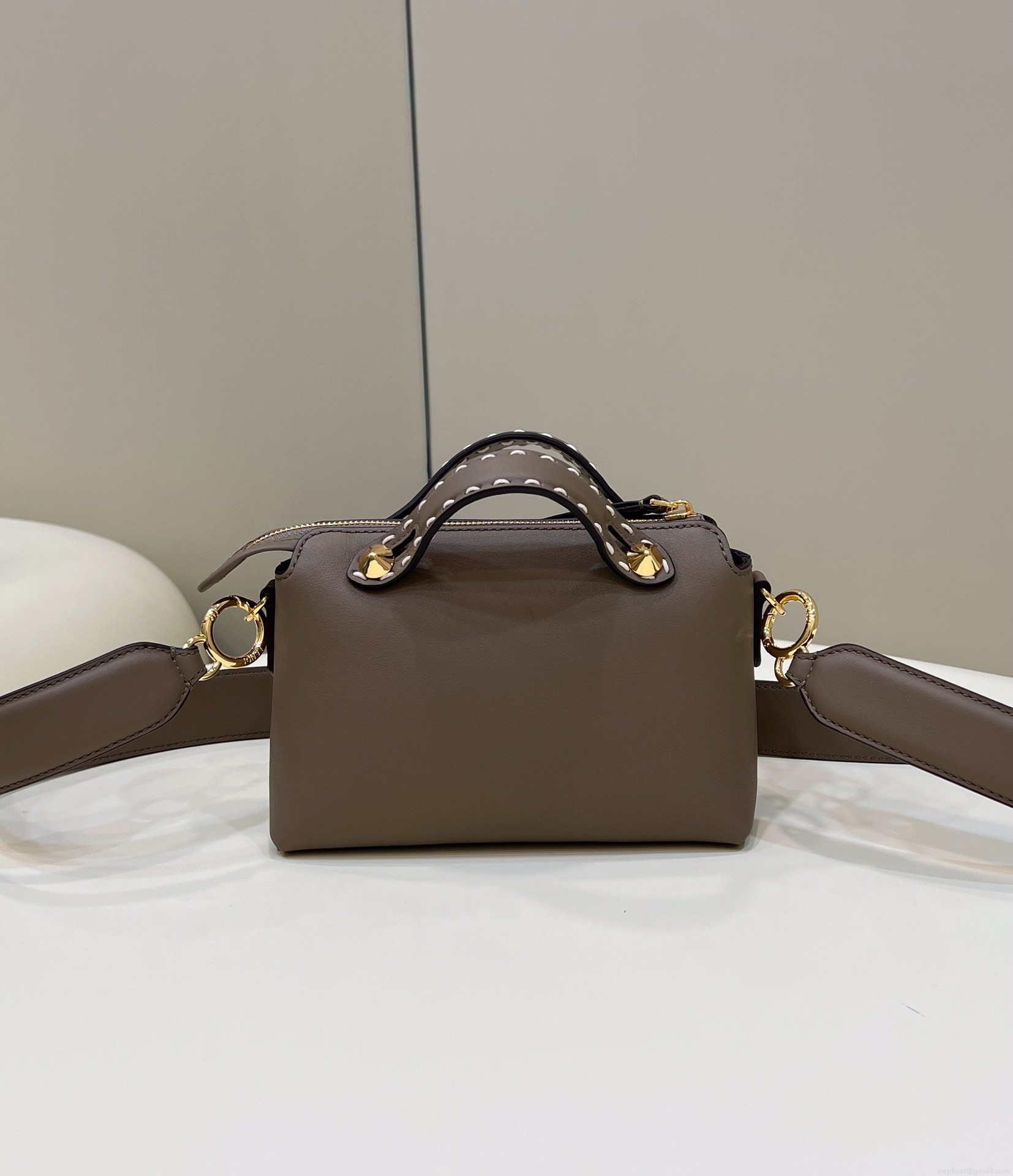 Fendi 8BL145 By The Way Mini Gray leather small Boston bag