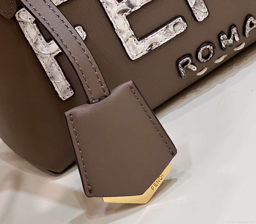 Fendi 8BL145 By The Way Mini Gray leather small Boston bag