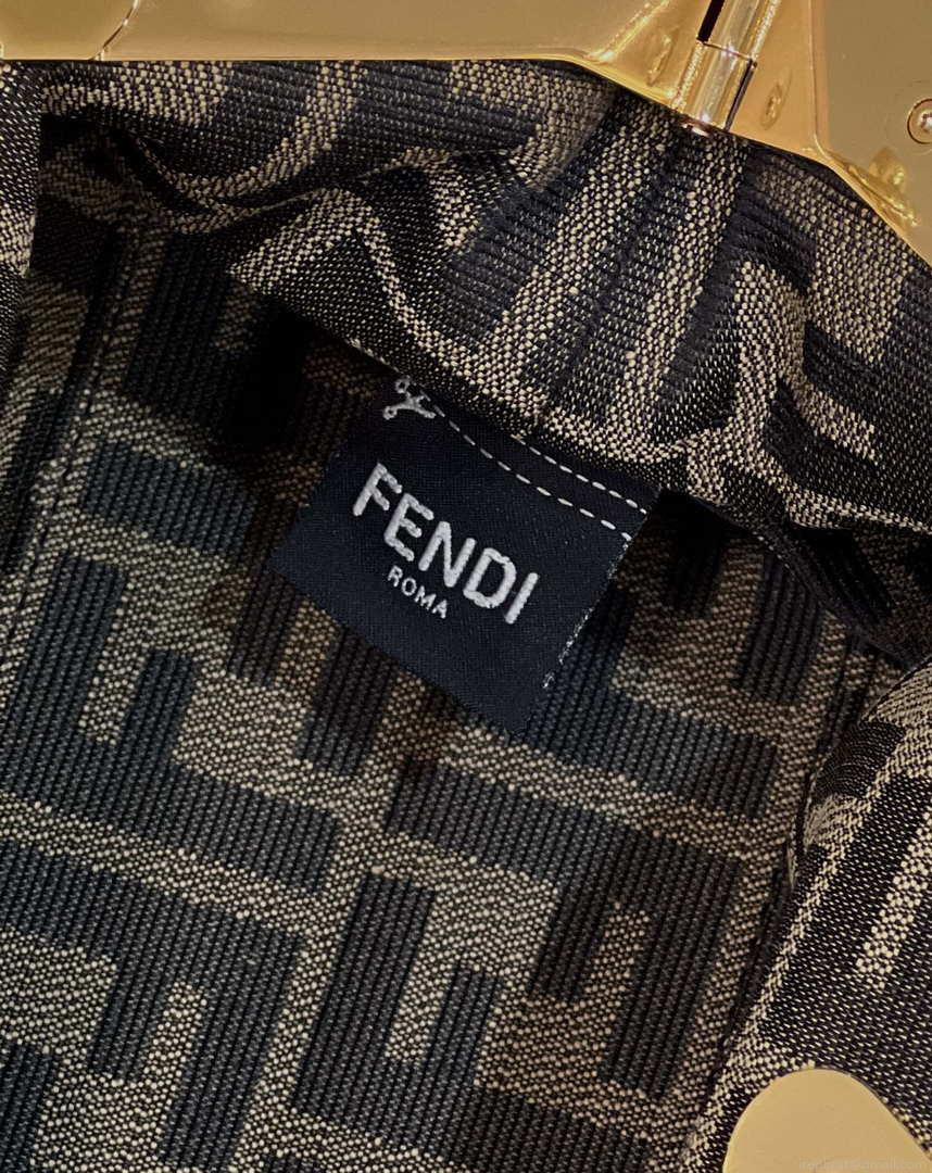Fendi 8BP129 First Small Green braided leather bag 80103