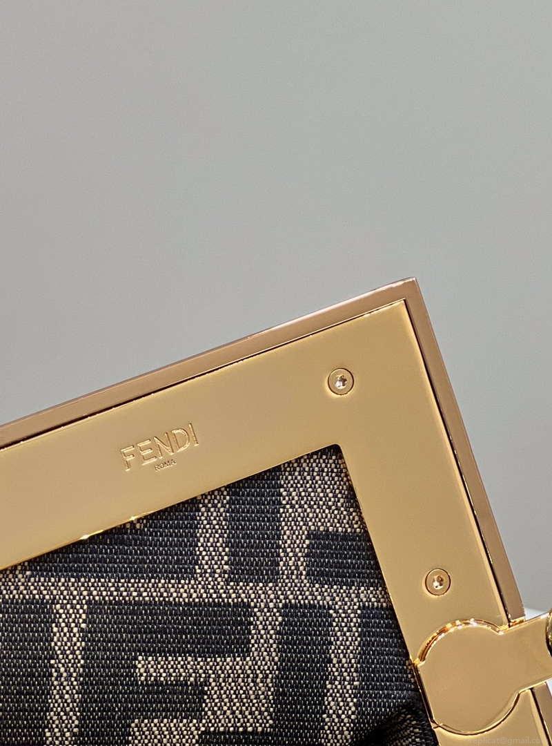 Fendi 8BP129 First Small Nude and Light Purple braided leather bag 80103