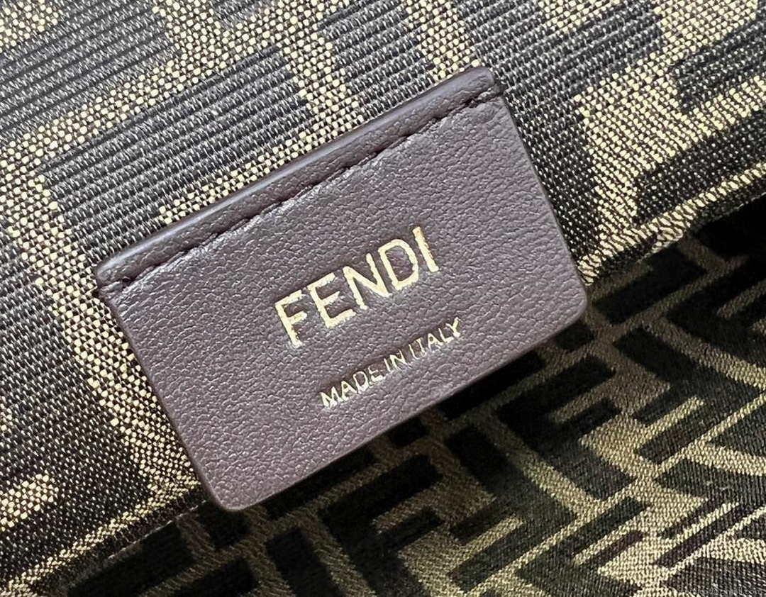 Fendi 8BP127 FENDI FIRST Medium Silver laminated leather bag