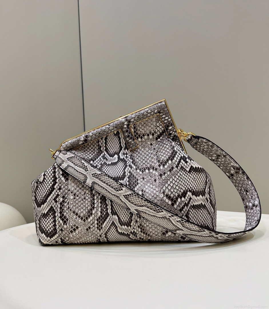 Fendi 8BP127 FENDI FIRST Medium Natural python leather bag