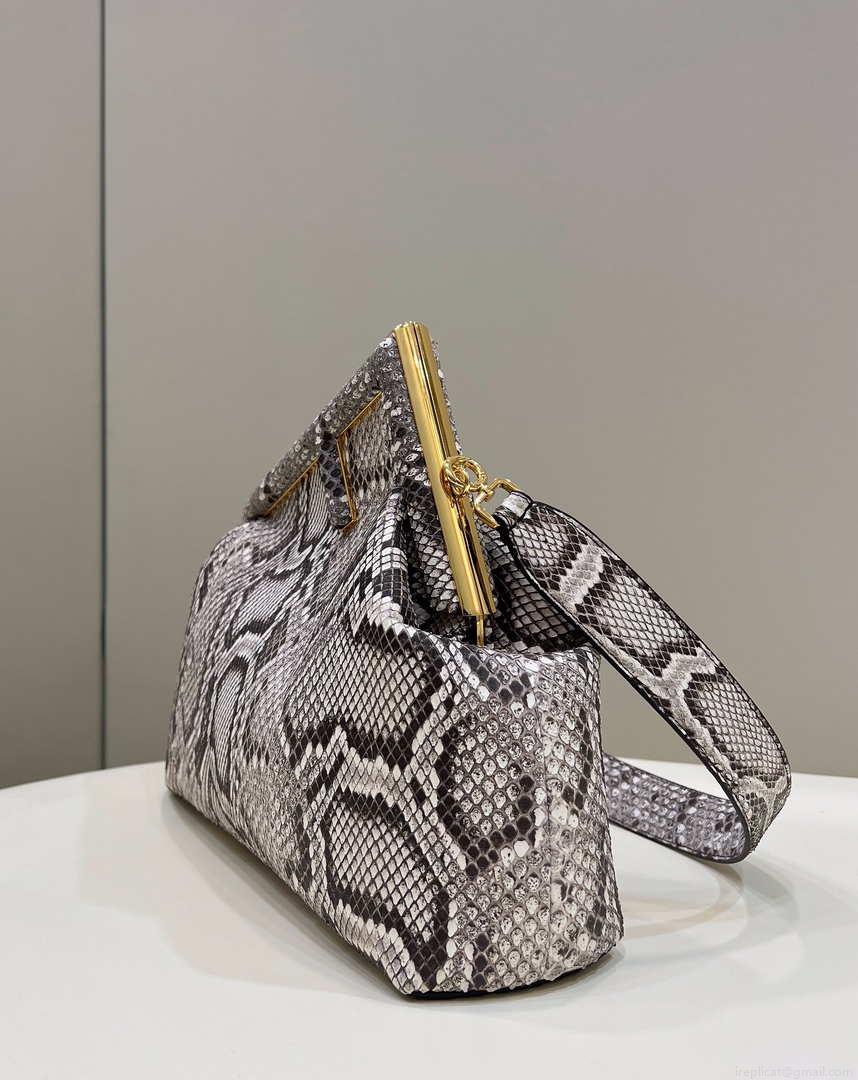 Fendi 8BP127 FENDI FIRST Medium Natural python leather bag